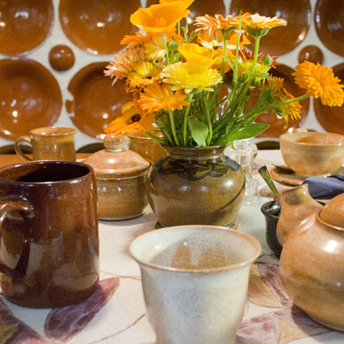 Töpferei Cafe Klett Kaffeetisch Brotzeit